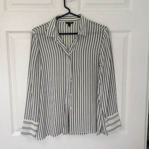 White with blue stripes blouse